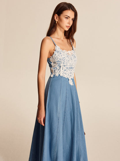 Pretty Embroidered Blue Summer Dress