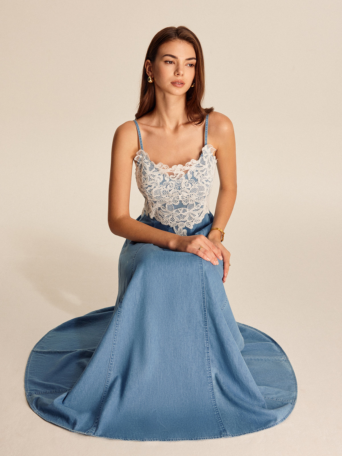 Pretty Embroidered Blue Summer Dress