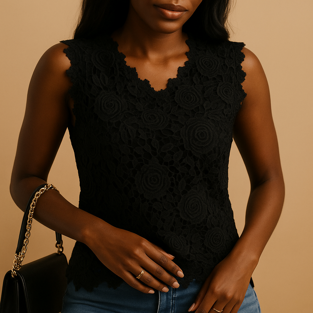 Elegant lace round neck blouse for women in white, black, pink, red, and blue, perfect for both office and casual occasions.