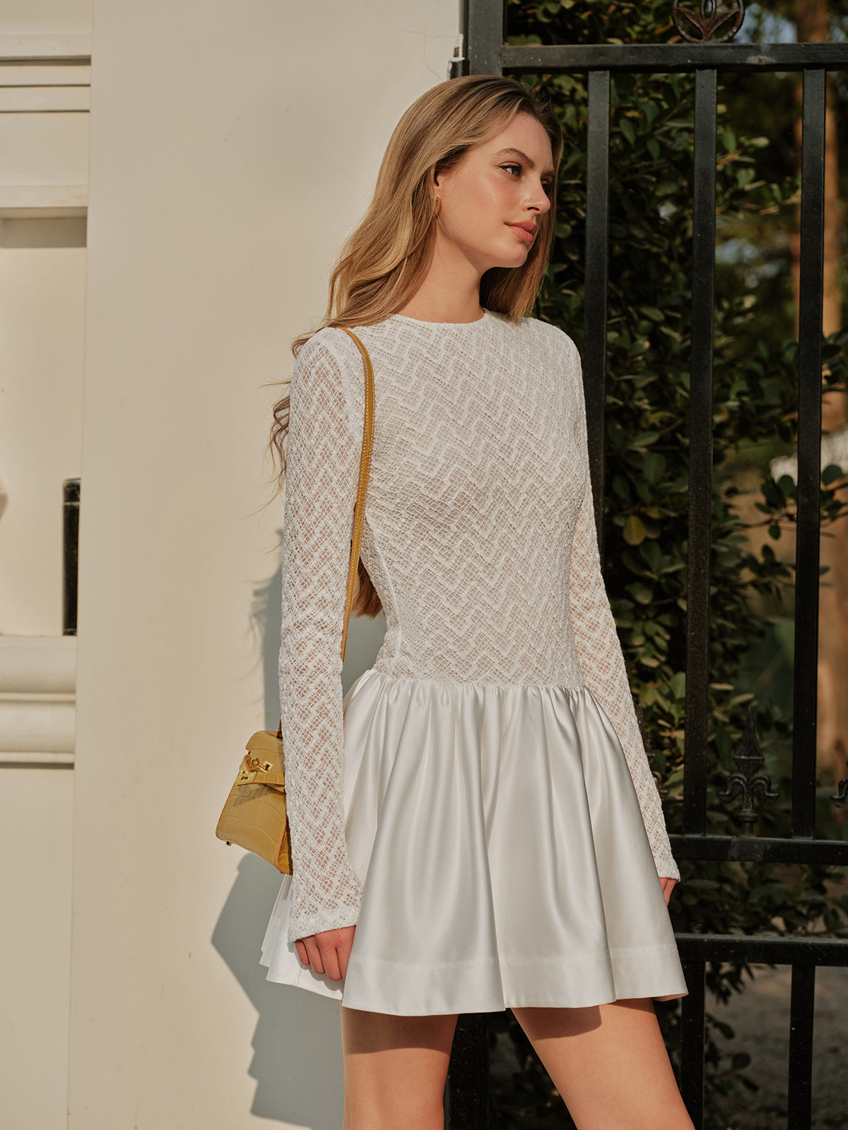 Elegant Silk Maxi Long Sleeve Gown - Pexav