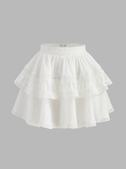 Floral Ruffled Layered Skirt