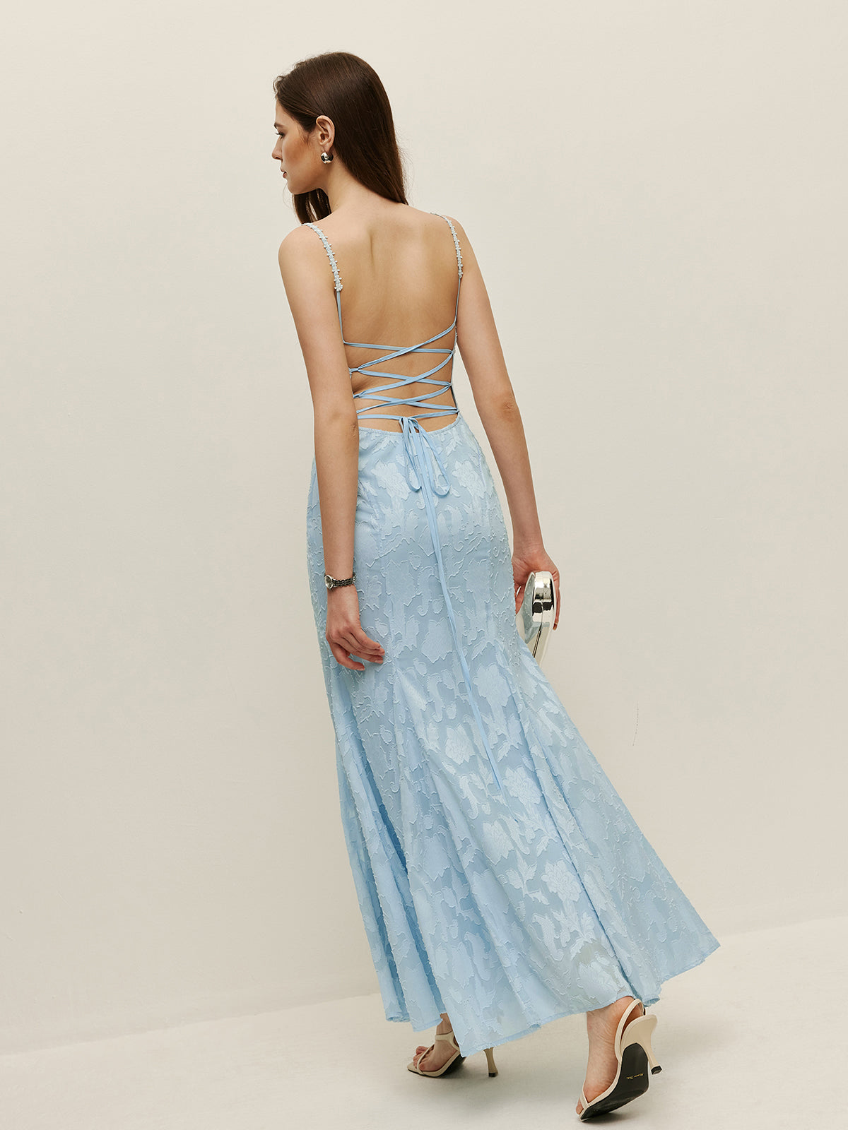 Pretty Floral Back Tie Dress - Pexav