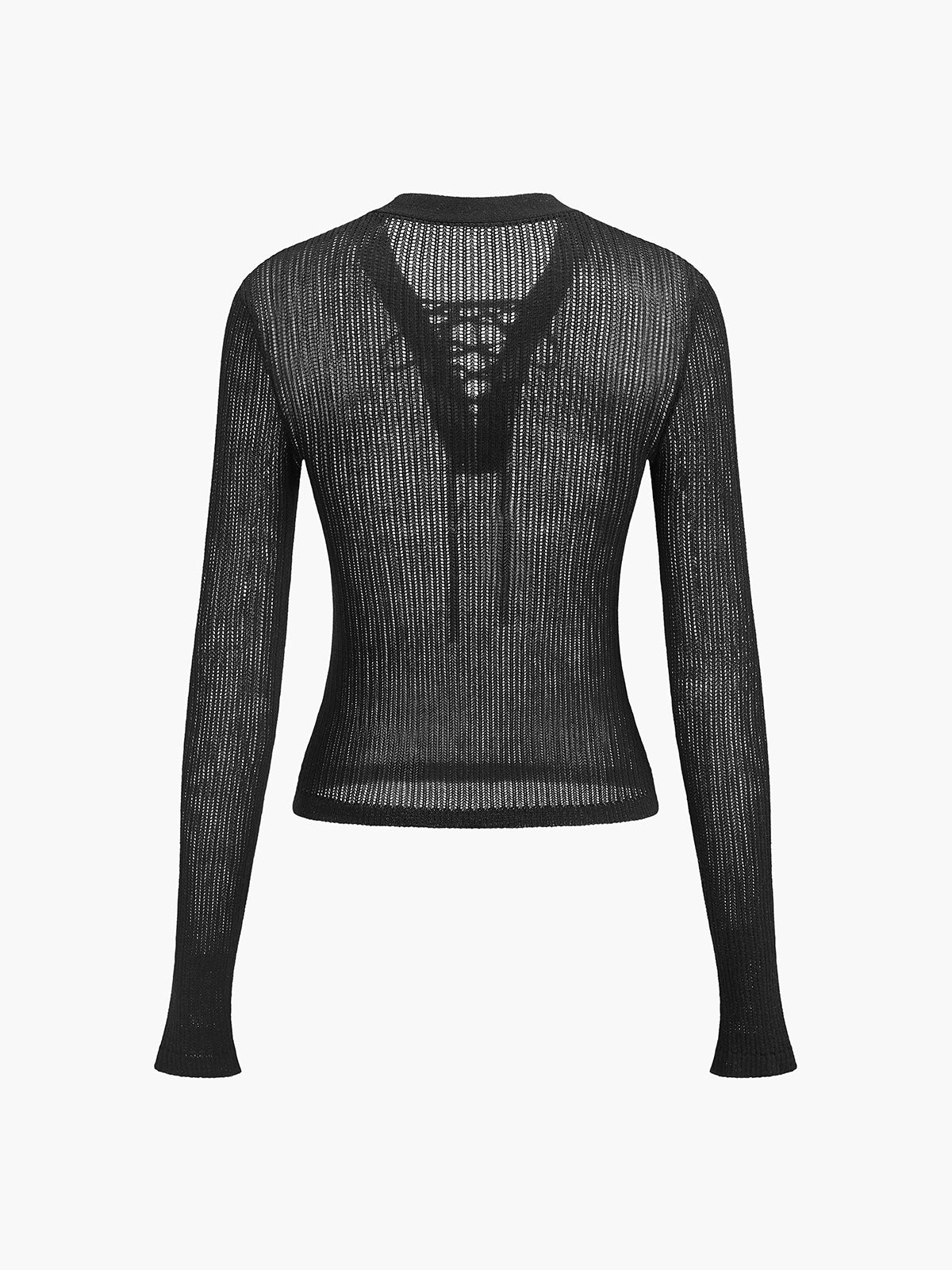 See-Through Loose Fit Long Sleeve Top