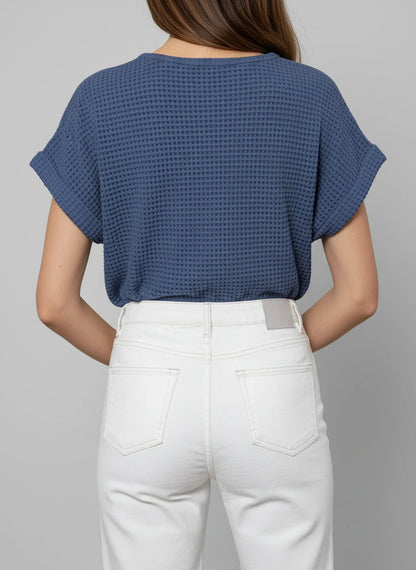 Feminine Crochet Neck Women's Top