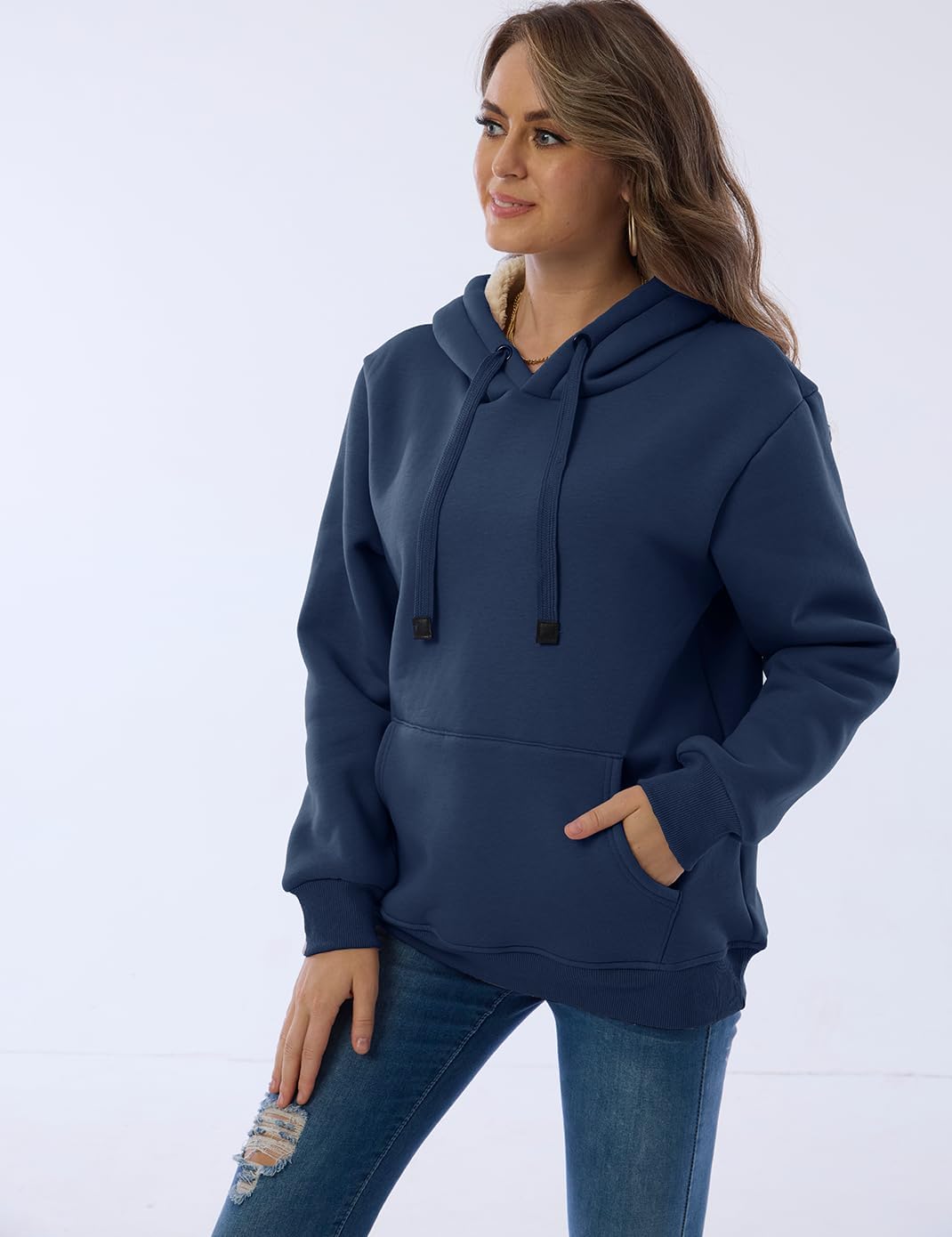 Ladies Casual Lined Hoodie - Lilly-Black-S-Nora Luxe
