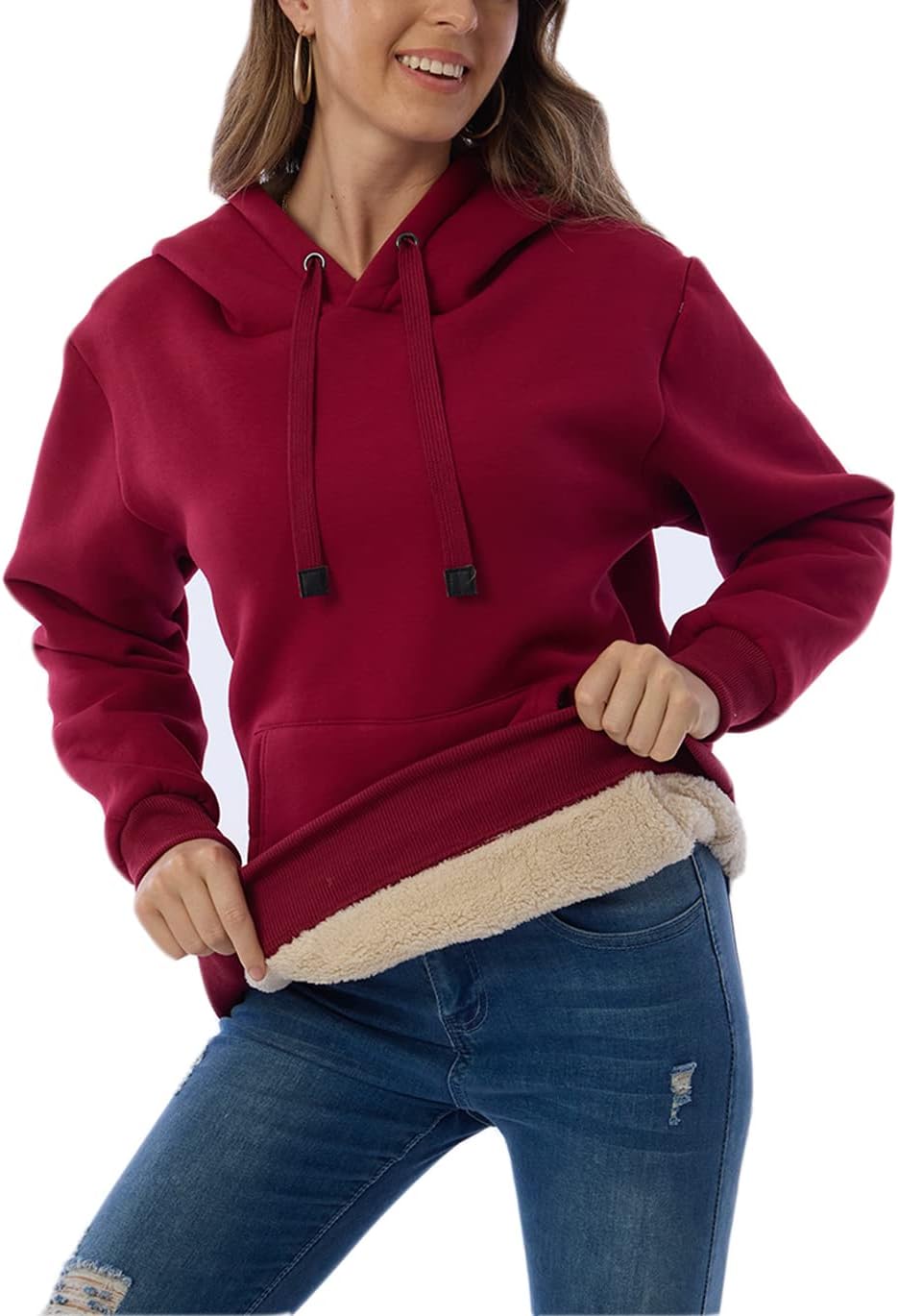 Ladies Casual Lined Hoodie - Lilly-Black-S-Nora Luxe