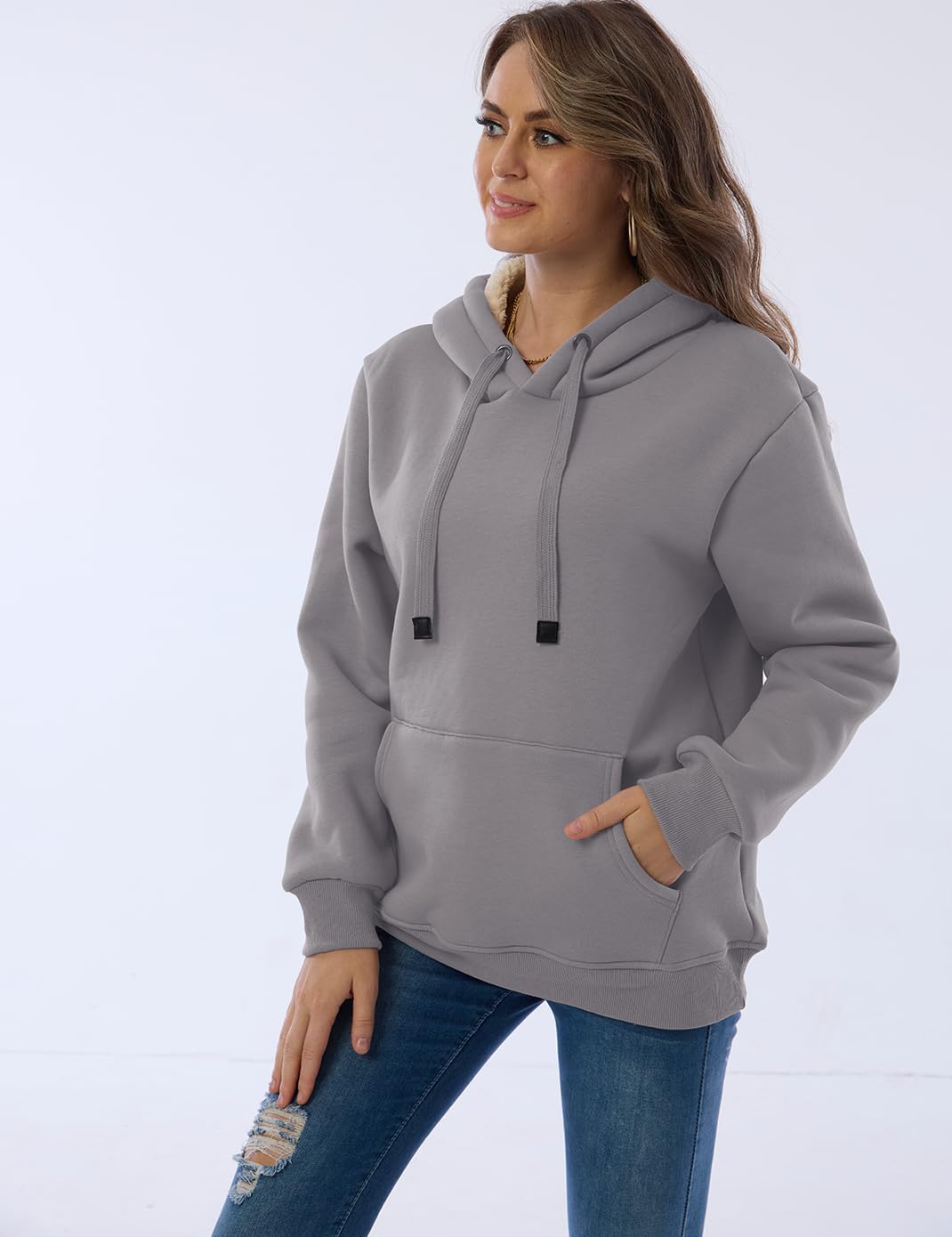 Ladies Casual Lined Hoodie - Lilly-Black-S-Nora Luxe