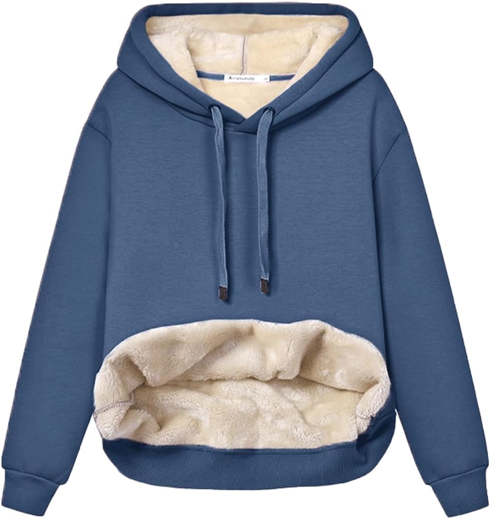 Ladies Casual Lined Hoodie - Lilly-Blue-S-Nora Luxe