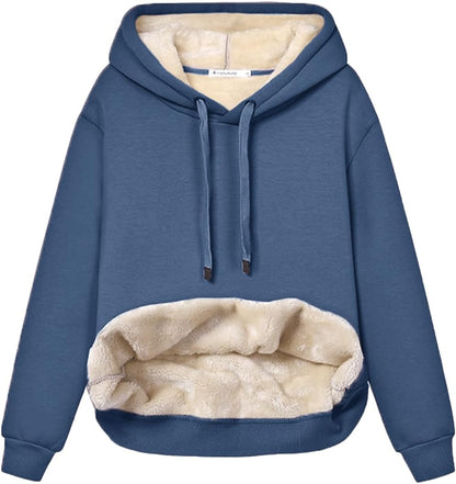 Ladies Casual Lined Hoodie - Lilly-Blue-S-Nora Luxe