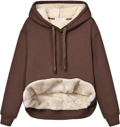 Ladies Casual Lined Hoodie - Lilly-Brown-S-Nora Luxe