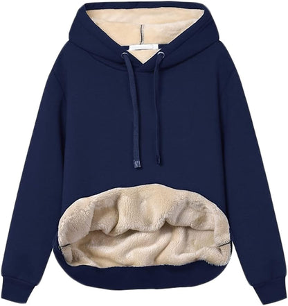 Ladies Casual Lined Hoodie - Lilly-Dark Blue-S-Nora Luxe