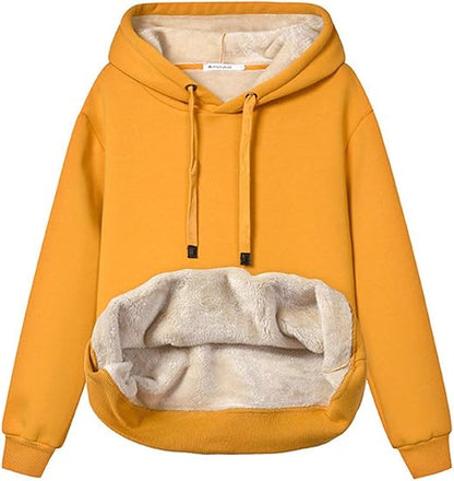 Ladies Casual Lined Hoodie - Lilly-Yellow-S-Nora Luxe