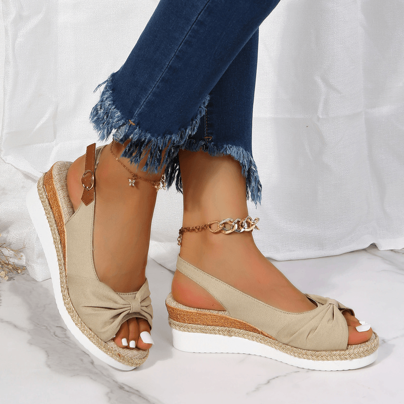 Ladies High Heel Sandals - ComfiLift-Beige-2.5-Nora Luxe