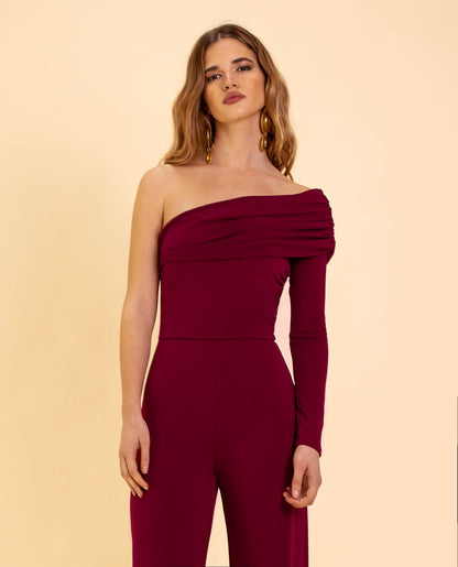 Women's One Shoulder Fashion Jumpsuit Alessia - Pexav