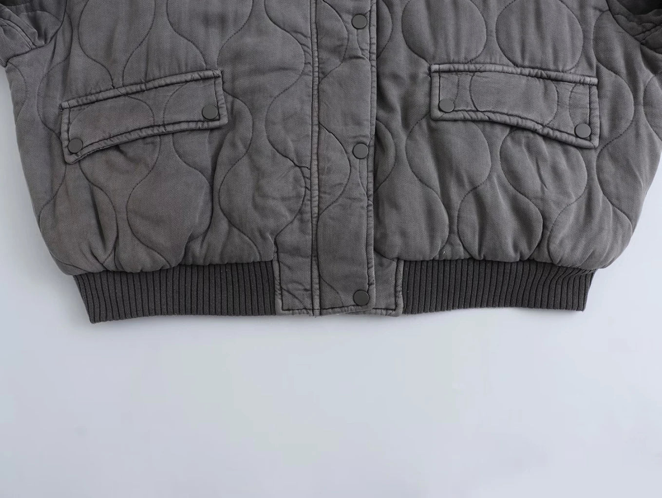 Ladies Oversized Grey Bomber Jacket - Alexa-Gray-XS-Nora Luxe