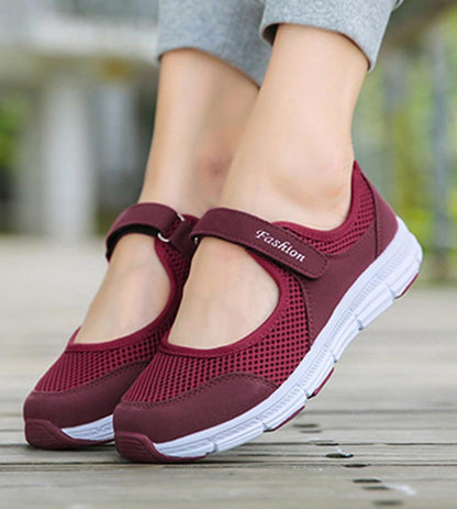 Ladies Slip-ons - AirFlow-Red-4-Nora Luxe