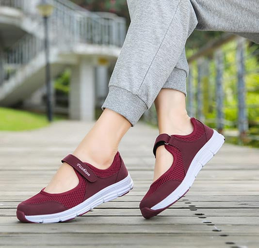 Ladies Slip-ons - AirFlow-Red-4-Nora Luxe