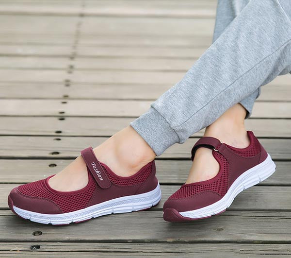 Ladies Slip-ons - AirFlow-Red-4-Nora Luxe