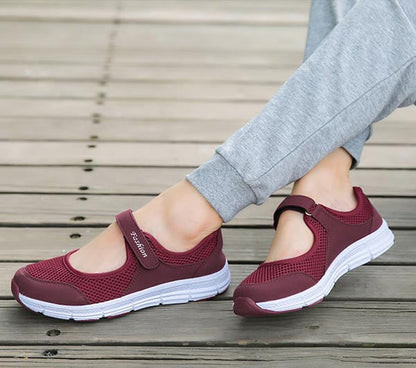Ladies Slip-ons - AirFlow-Red-4-Nora Luxe