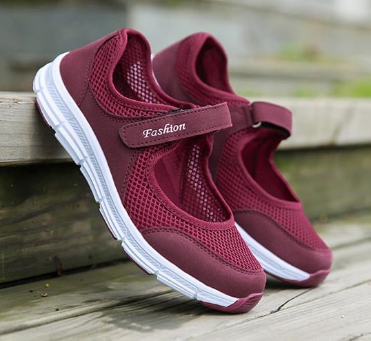 Ladies Slip-ons - AirFlow-Red-4-Nora Luxe