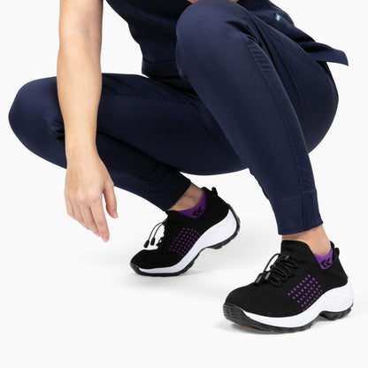 Ladies Sneakers - FlexiComfort-Black Purple-4-Nora Luxe