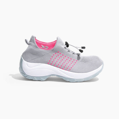 Ladies Sneakers - FlexiComfort-Gray Pink-4-Nora Luxe