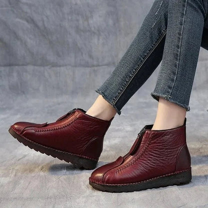 Ladies' Winter Ankle Boots - CozyStep-Red-2.5-Nora Luxe