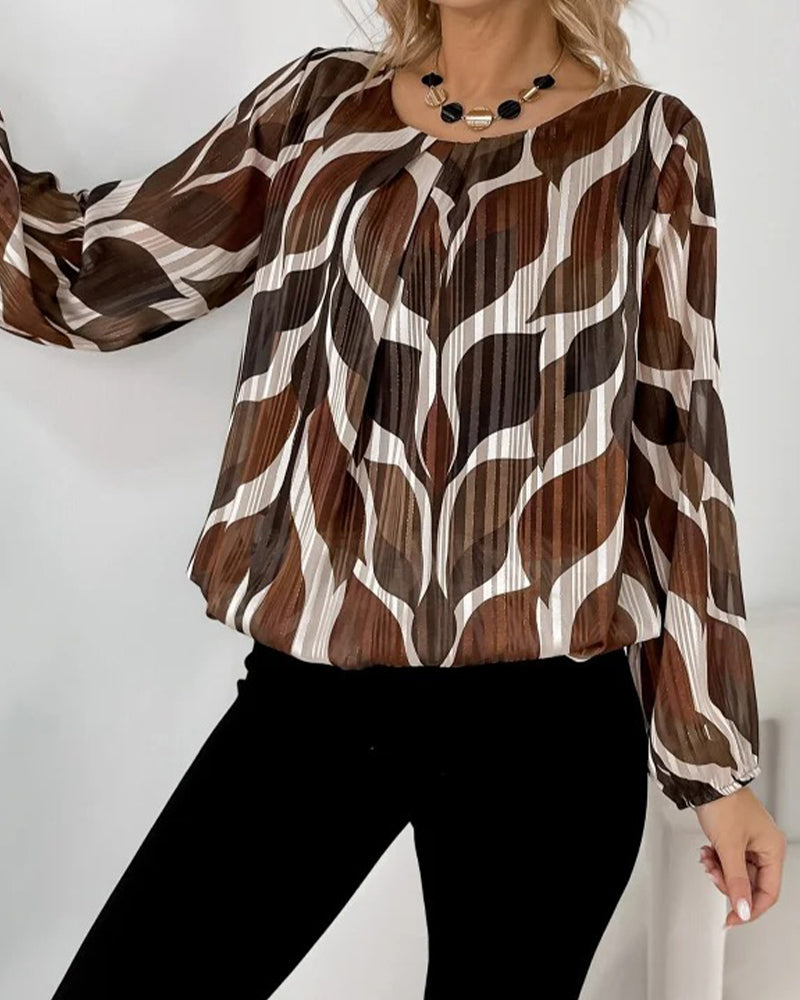 Image of Lana | Women's Long Sleeve Printed Blouse