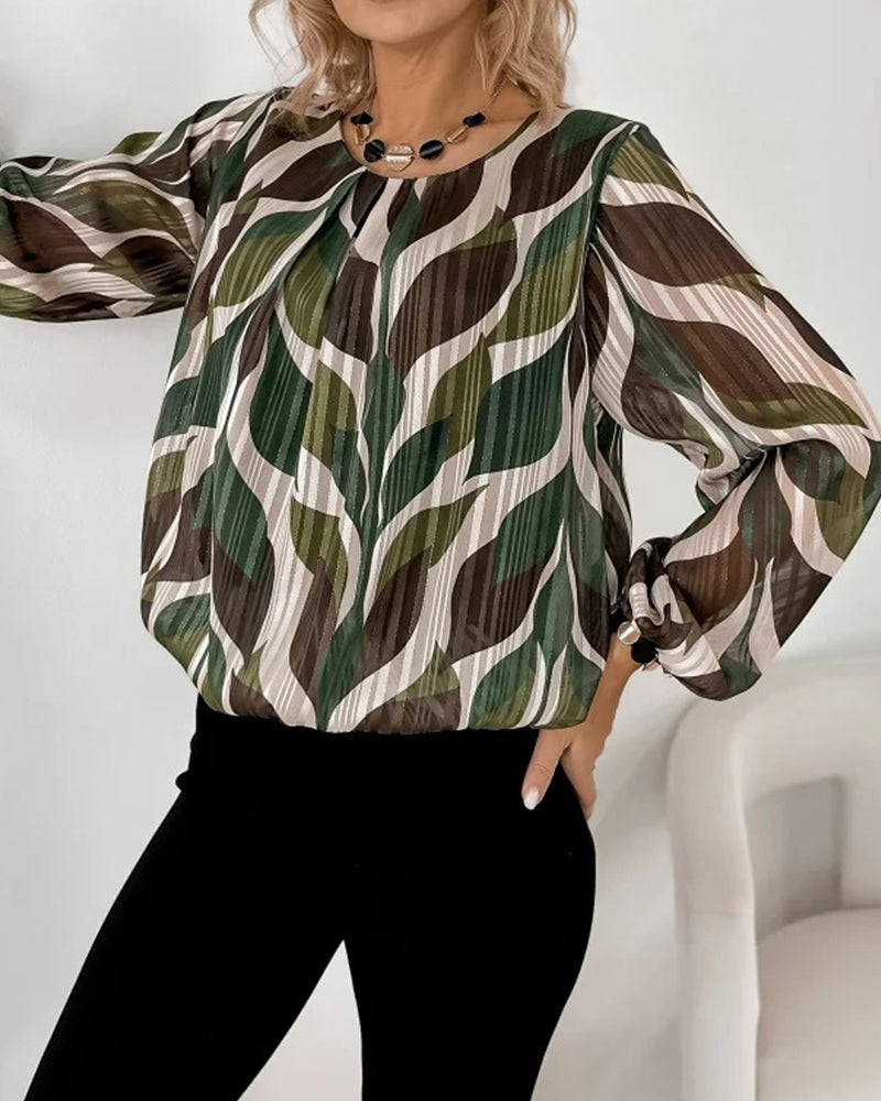 Image of Lana | Women's Long Sleeve Printed Blouse