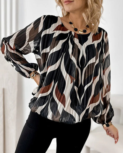Image of Lana | Women's Long Sleeve Printed Blouse