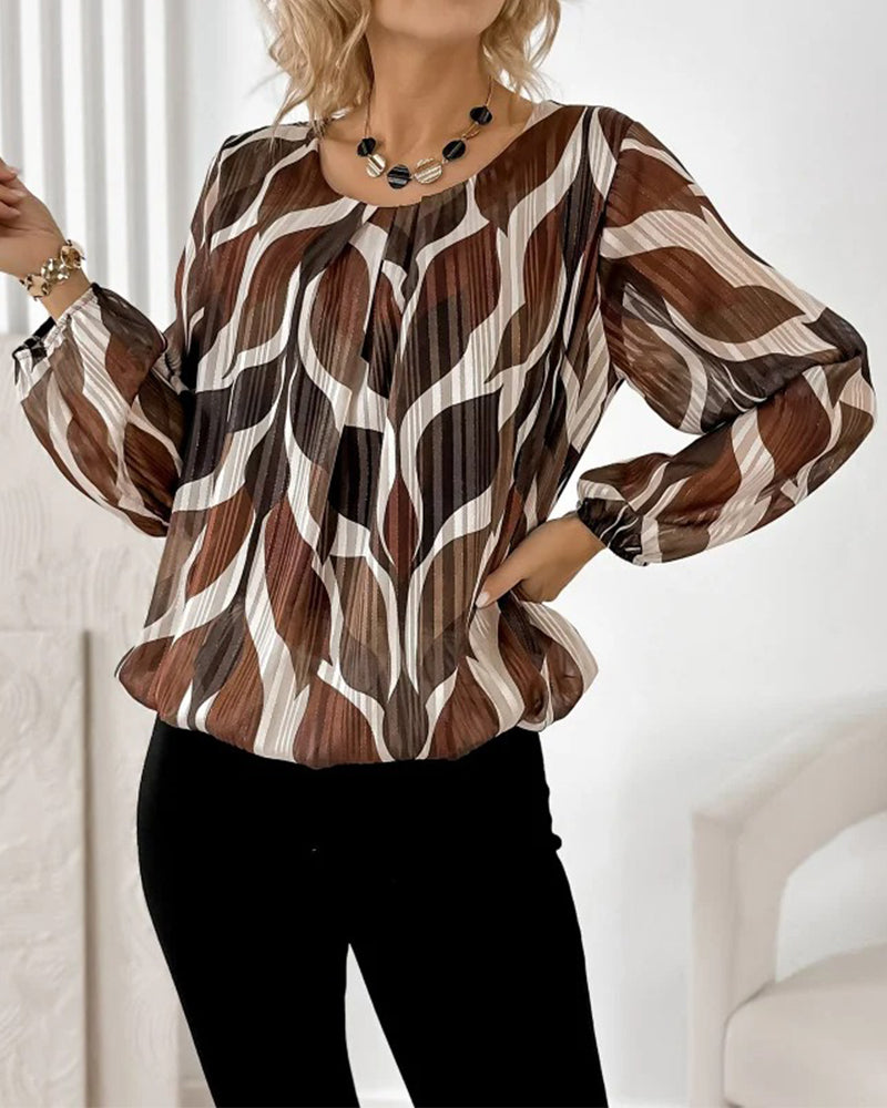 Image of Lana | Women's Long Sleeve Printed Blouse