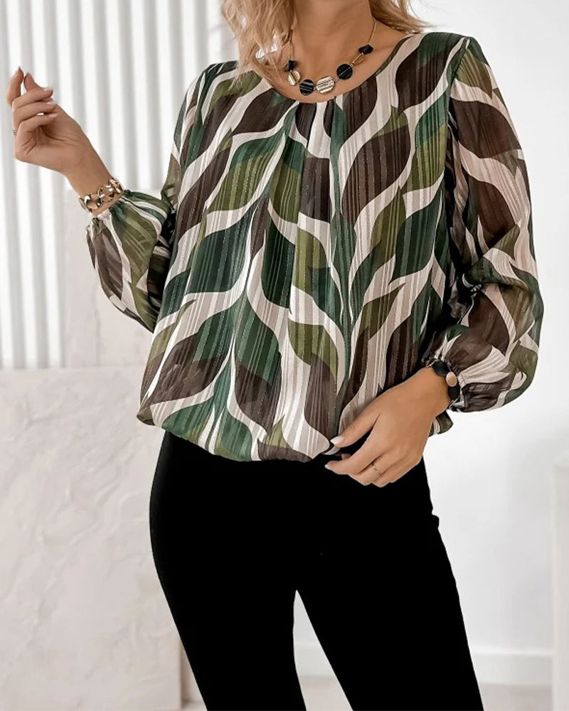Image of Lana | Women's Long Sleeve Printed Blouse