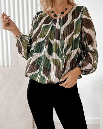Image of Lana | Women's Long Sleeve Printed Blouse