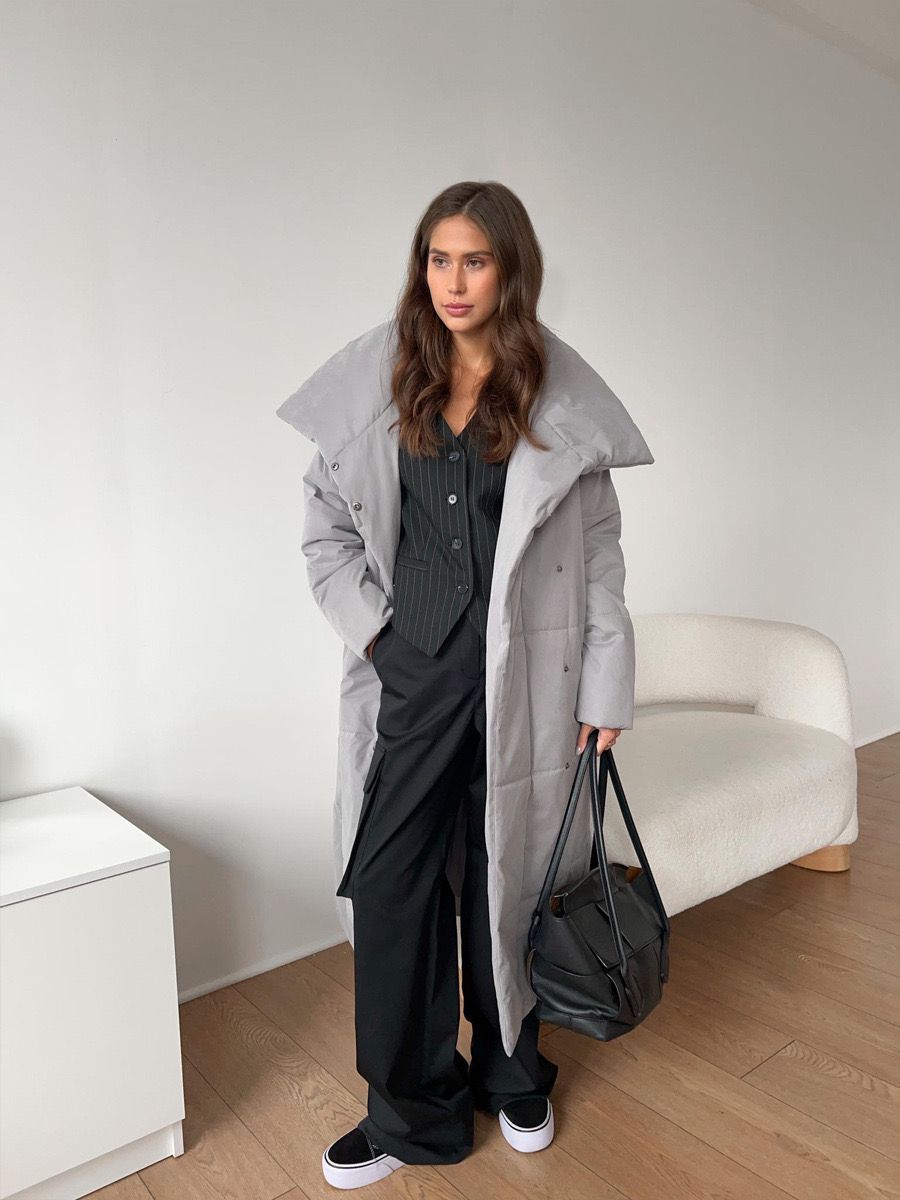 Warm Women's Parka Coat with Adjustable Waist Belt