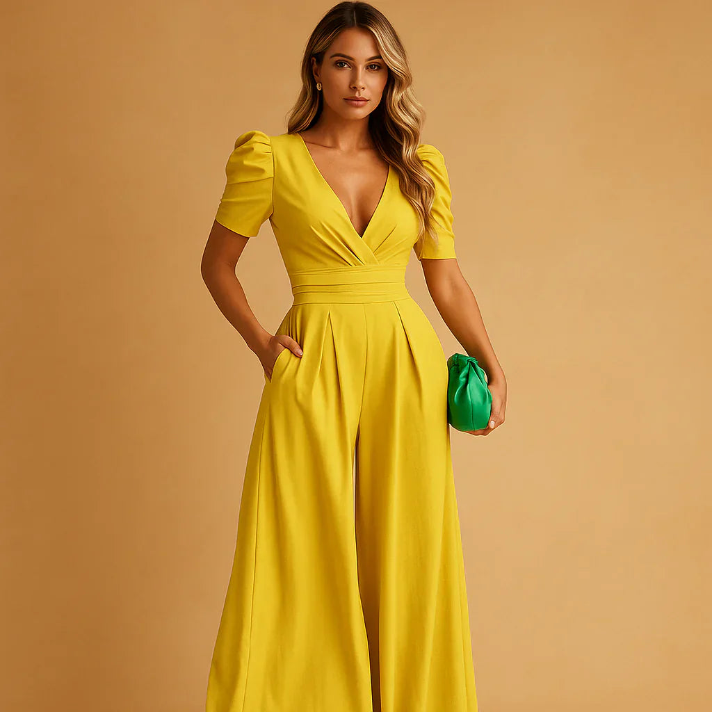 Slimming Puff Sleeve Women's Jumpsuit