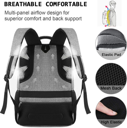 Secure Laptop Backpack with USB Charging and Pockets