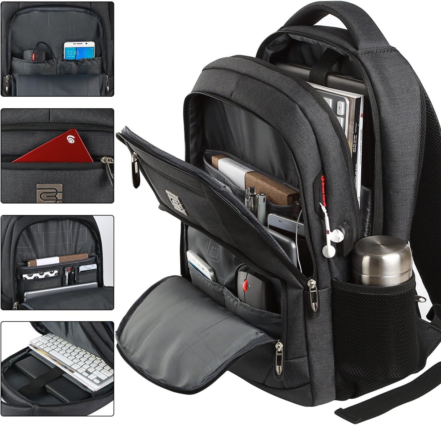 Secure Laptop Backpack with USB Charging and Pockets