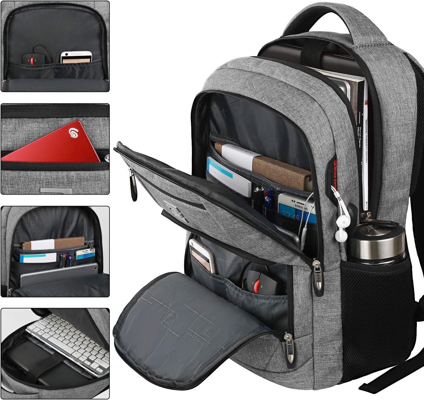Secure Laptop Backpack with USB Charging and Pockets