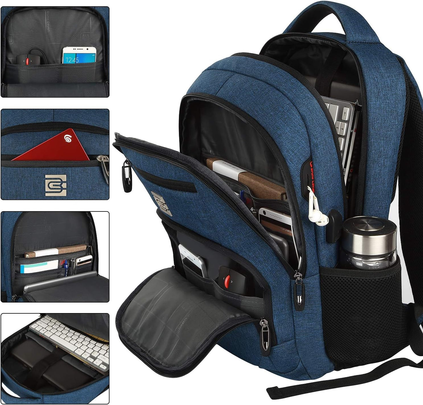 Secure Laptop Backpack with USB Charging and Pockets