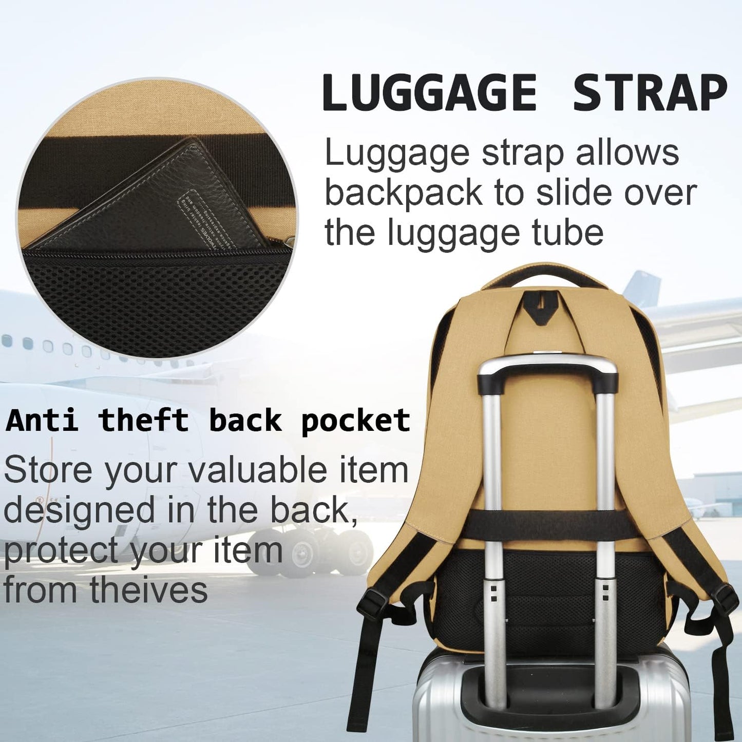 Secure Laptop Backpack with USB Charging and Pockets
