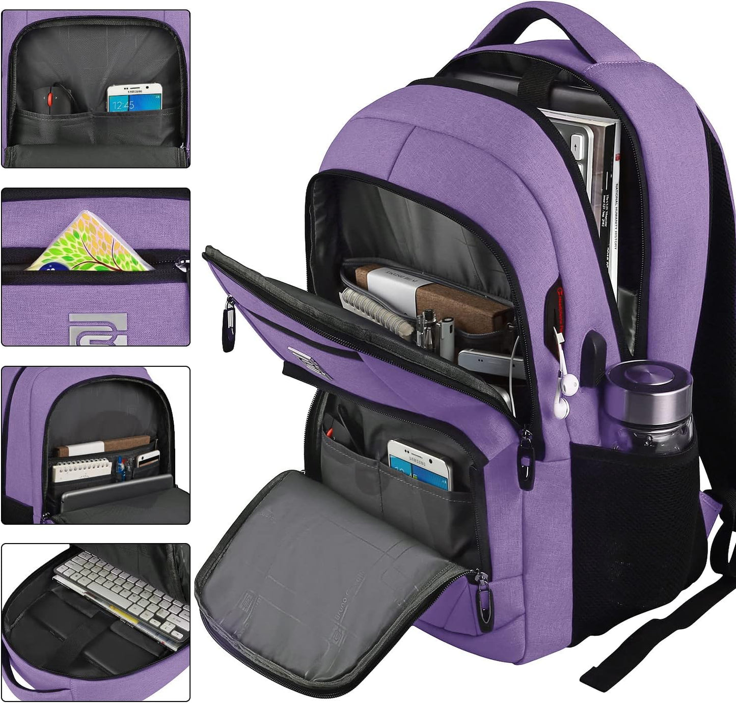 Secure Laptop Backpack with USB Charging and Pockets