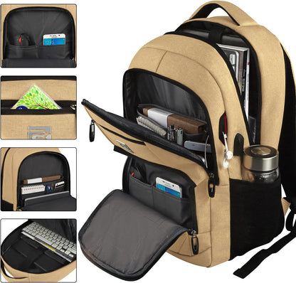 Secure Laptop Backpack with USB Charging and Pockets