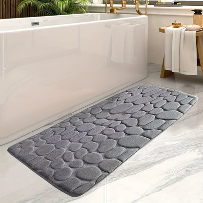 Plush Striped Bathroom Mat - Aurora - Pexav