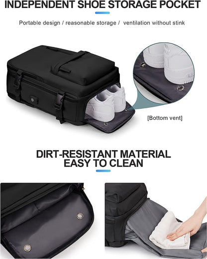 Waterproof 40L Laptop Backpack with USB Charger Pocket