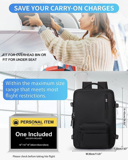 Waterproof 40L Laptop Backpack with USB Charger Pocket