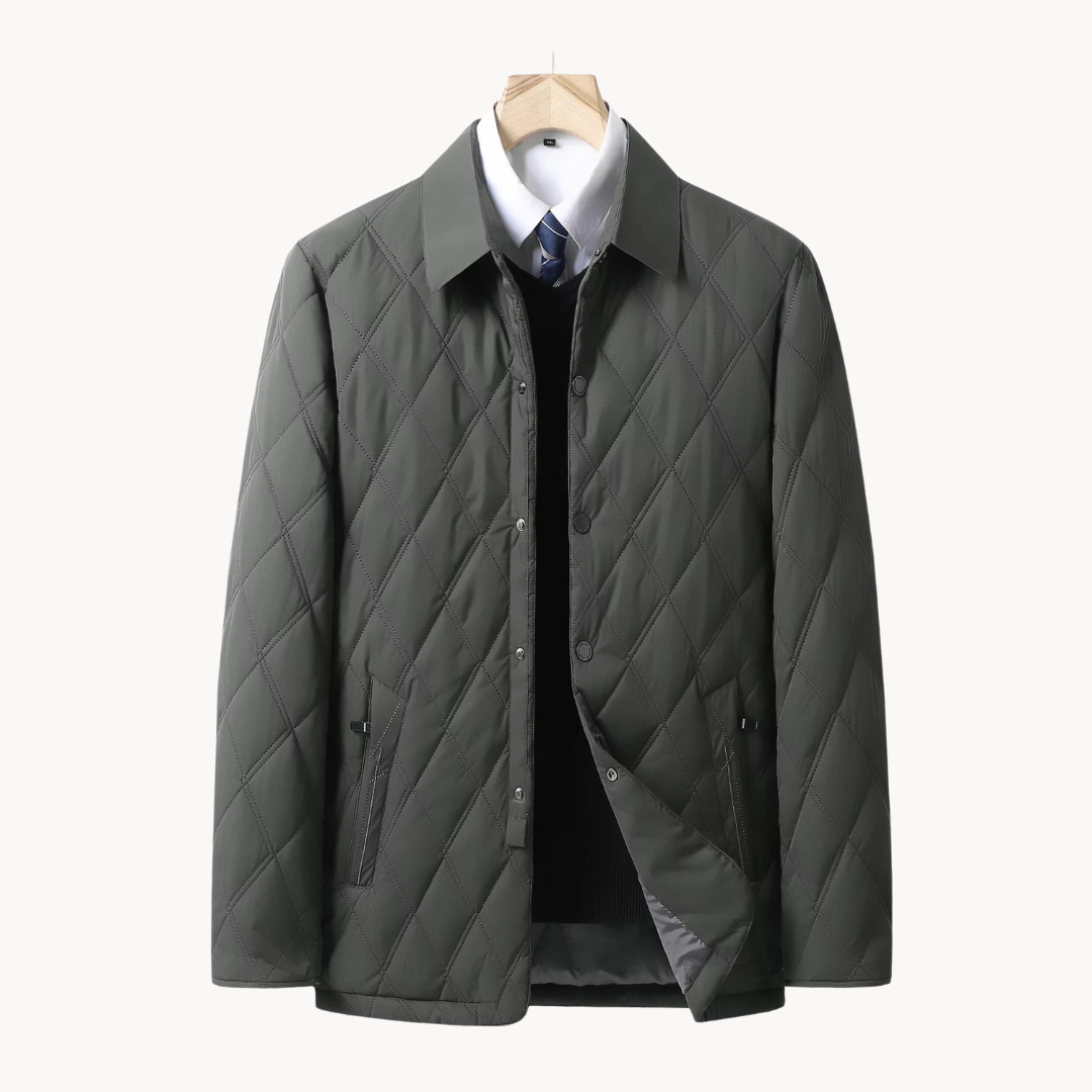 Luxury Mens Quilted Diamond Jacket - Olytrend