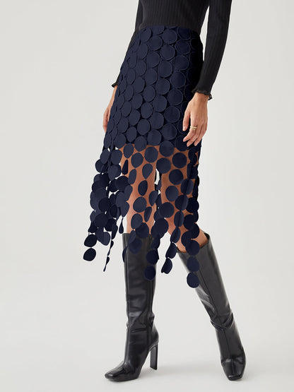 Flowy Ruffled Tiered Circle Midi Skirt