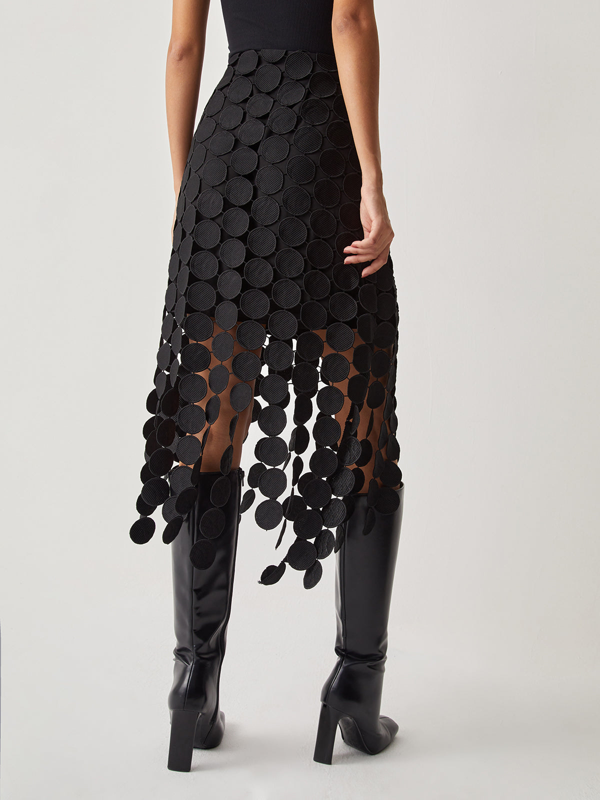 Flowy Ruffled Tiered Circle Midi Skirt