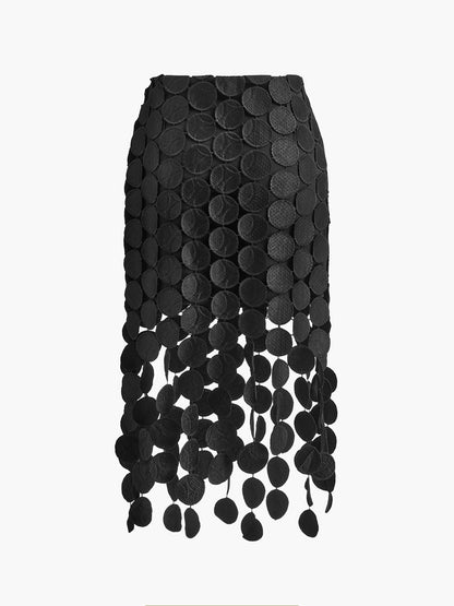 Flowy Ruffled Tiered Circle Midi Skirt