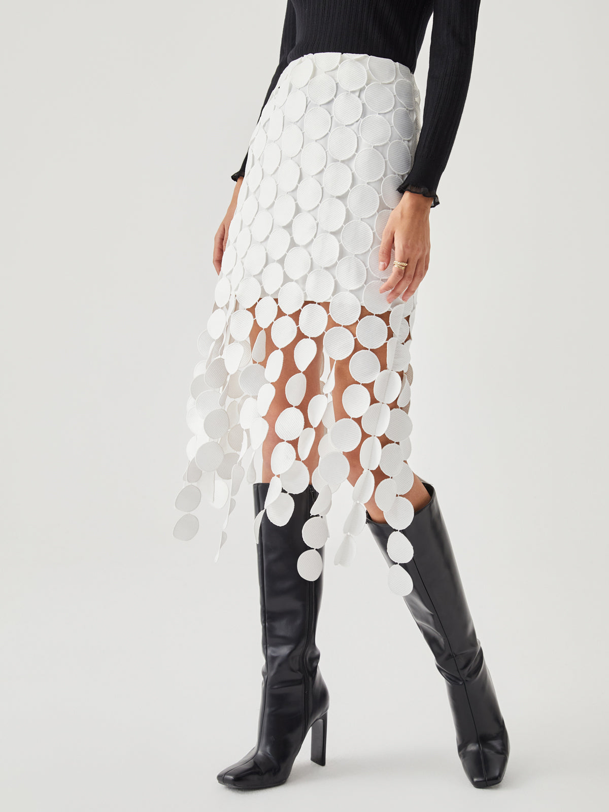 Flowy Ruffled Tiered Circle Midi Skirt